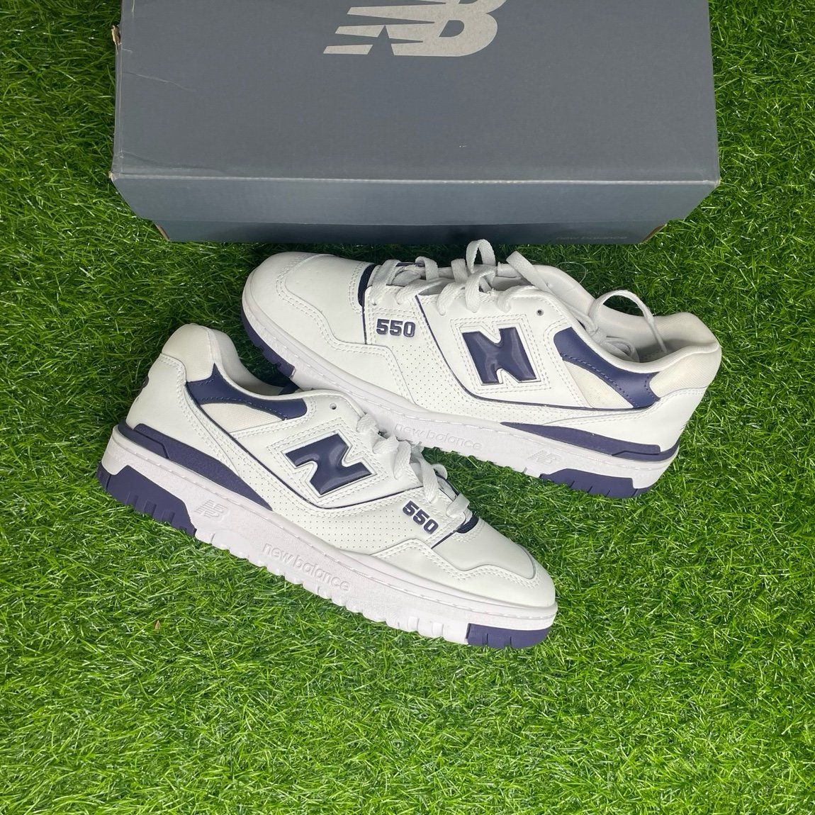 New Balance 550 White Dark Mercury Size Womens 11 Brand New With Box